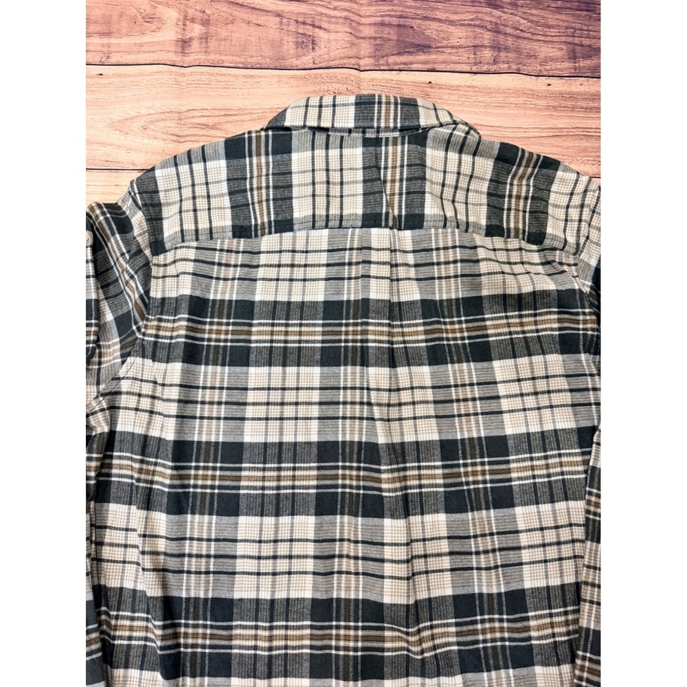 Eddie Bauer Mens 2XL Field Flannel Flex 2.0 Shirt Black White Tan Plaid 13501912 - Picture 4 of 8